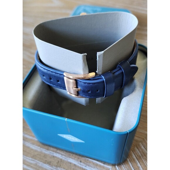 AUTHENTIC FOSSIL FENMORE MIDSIZE CHRONOGRAPH ROSE GOLD BLUE BQ2412 MEN WATCH - Picture 4 of 6